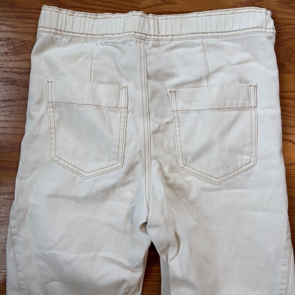 Free People We The Free Cream Cropped Barrel Jeans Raw Hem Mid Rise Size 24 - Picture 10 of 10